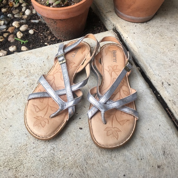Born Shoes - Born Mai Sandals Silver Size 7
